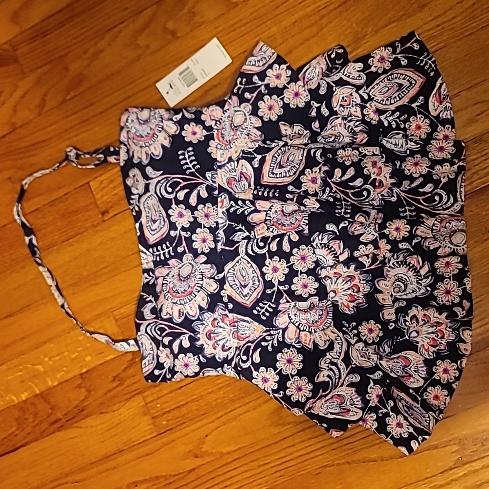 NWT Navy Island Escape Floral Tankini Top, Size 12